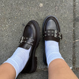 Loafers med Spænde - Mørkebrun