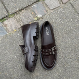 Loafers med Spænde - Mørkebrun