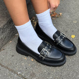 Loafers med Spænde - Sort