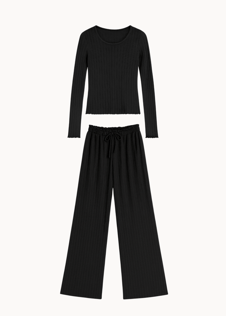 Loungewear Bluse Sæt - Sort - ByStenholt.dk