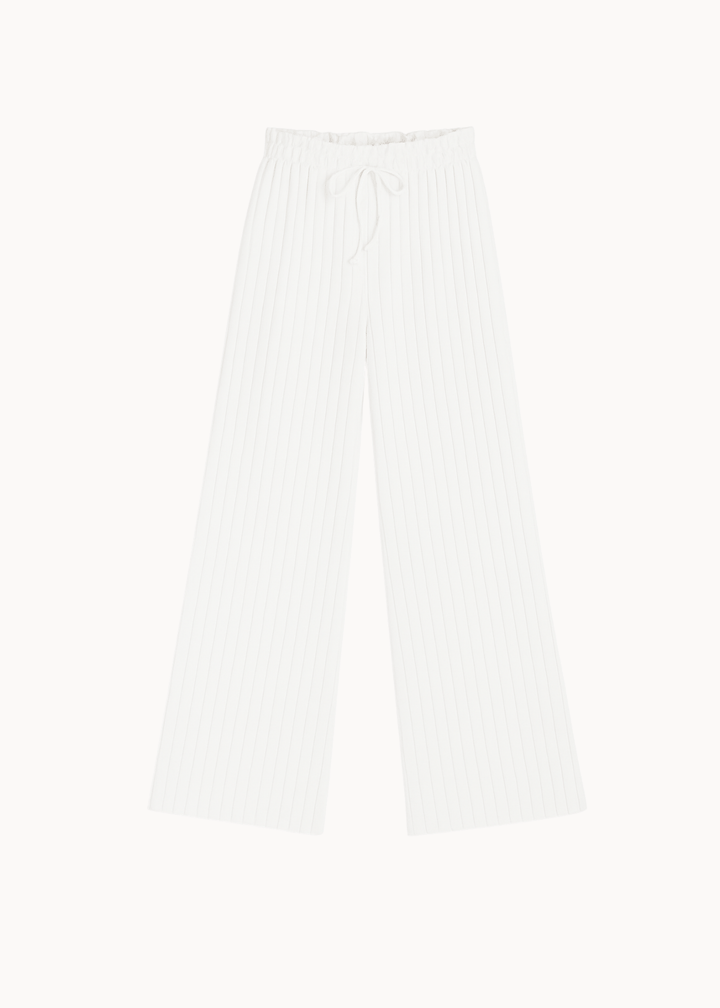 Loungewear Bukser i Pointelle - Hvid - ByStenholt.dk