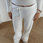 Loungewear Bukser i Pointelle - Hvid - ByStenholt.dk