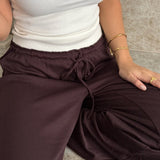 Loungewear Bukser i Pointelle - Mørkebrun