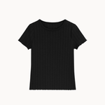 Loungewear T-shirt i Pointelle - Sort - ByStenholt.dk