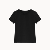 Loungewear T-shirt i Pointelle - Sort - ByStenholt.dk