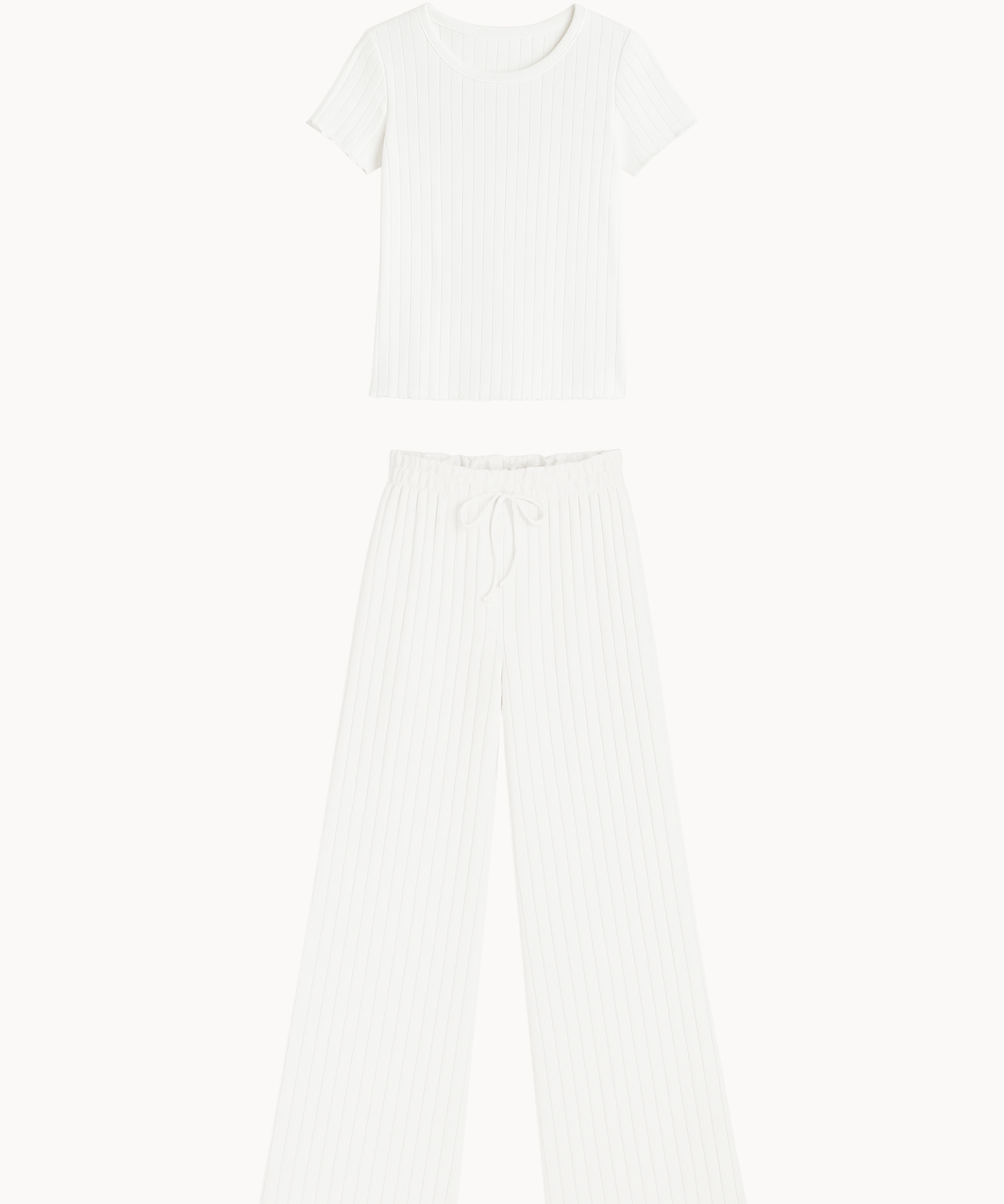 Loungewear T-shirt Sæt - Hvid - ByStenholt.dk