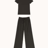 Loungewear T-shirt Sæt - Mørkebrun - ByStenholt.dk