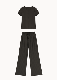 Loungewear T-shirt Sæt - Mørkebrun - ByStenholt.dk