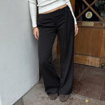 Low Waist Bukser med Spænde - Sort - ByStenholt.dk