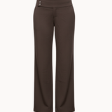 Low Waist Bukser - Mørkebrun - ByStenholt.dk