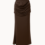 Lucia Maxi Nederdel - Mørkebrun - ByStenholt.dk