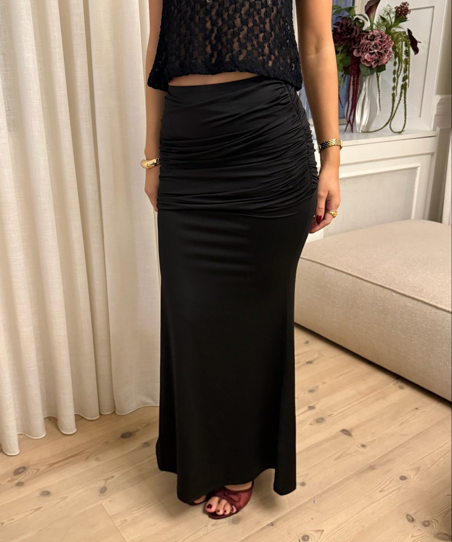 Lucia Maxi Nederdel - Sort - ByStenholt.dk