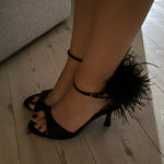 Luxe Feather Slingback Pumps - Sort - ByStenholt.dk