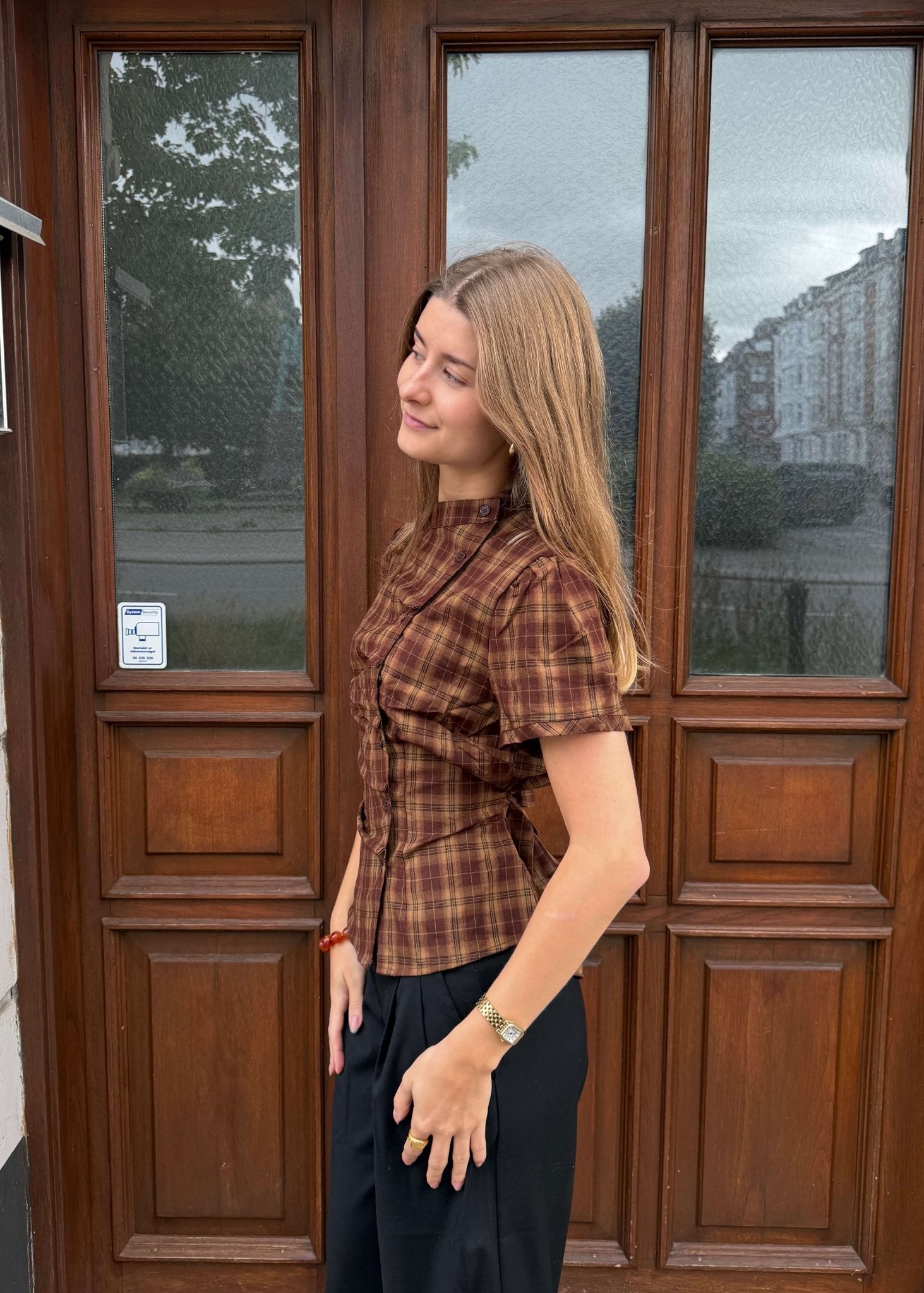 Maggie Ternet Top - Brun - ByStenholt.dk
