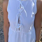 Maxi Kjole med Bindedetaljer - Hvid - ByStenholt.dk