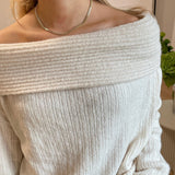 Maya Off Shoulder Strik - Creme - ByStenholt.dk