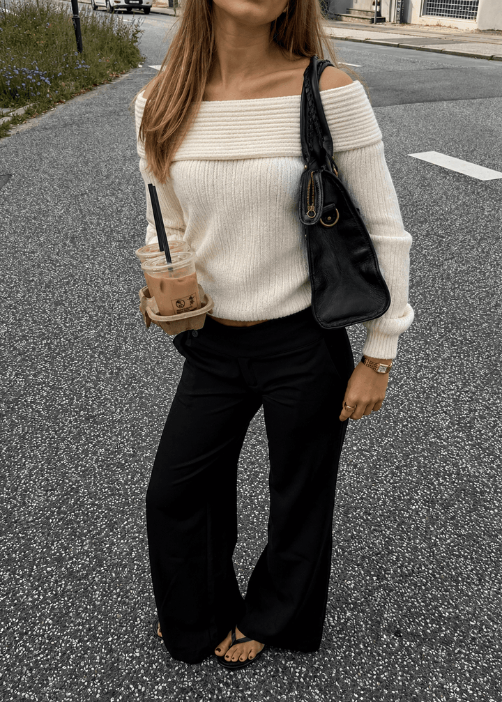 Maya Off Shoulder Strik - Creme - ByStenholt.dk