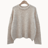 Mille Striktrøje - Beige - ByStenholt.dk