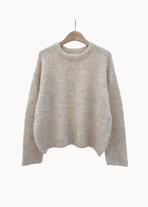 Mille Striktrøje - Beige - ByStenholt.dk