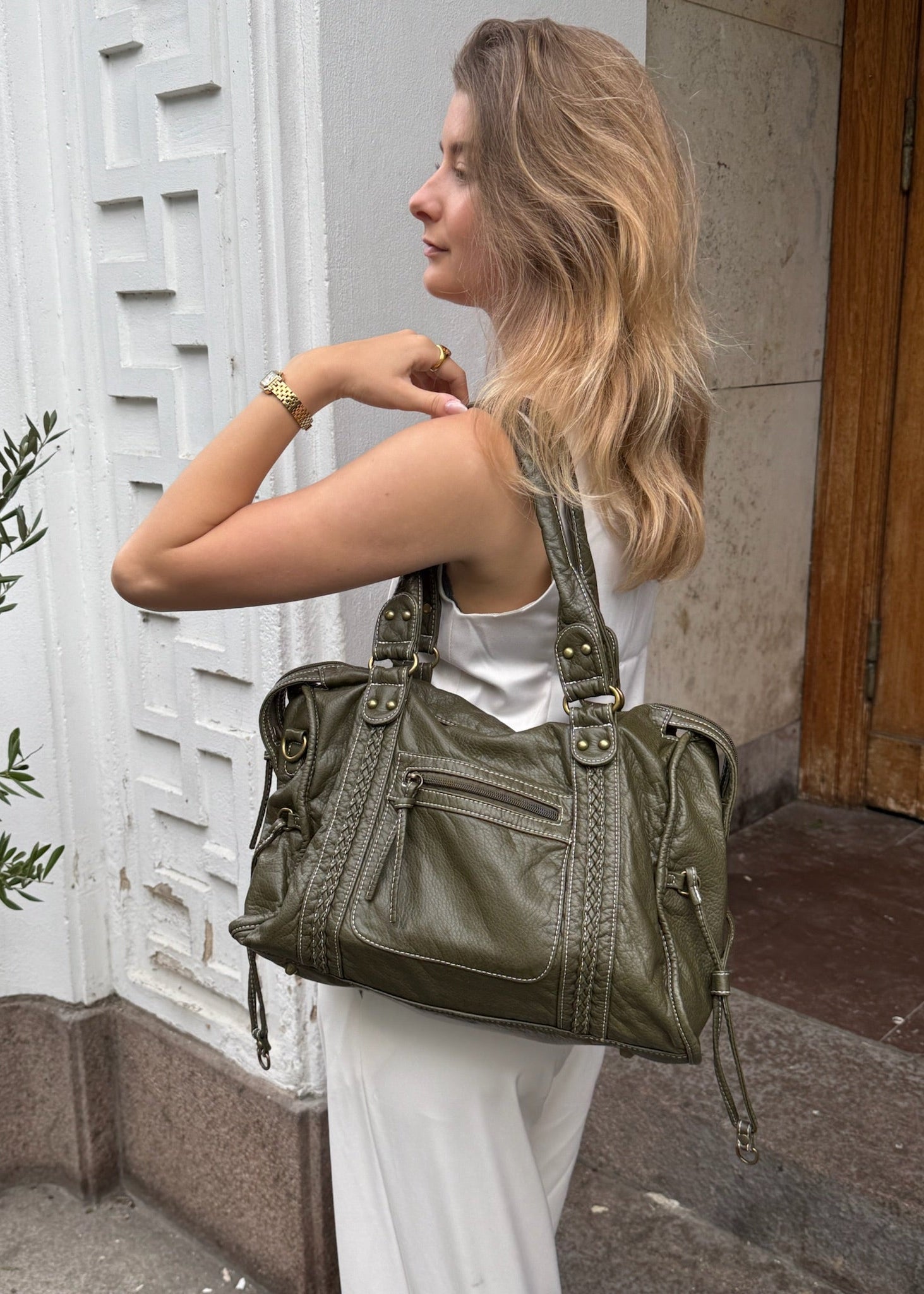 New York Taske - Grøn - ByStenholt.dk