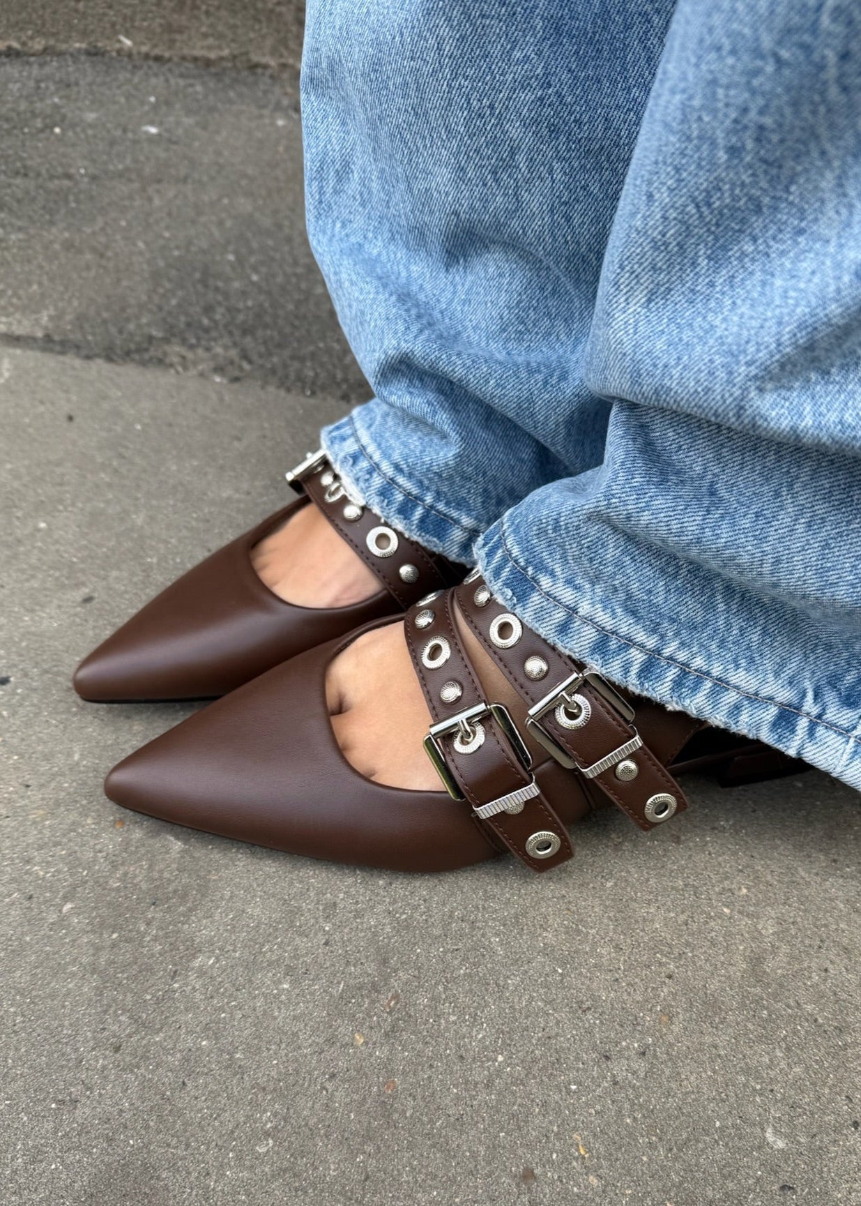 Noelia Slingbacks - Mørkebrun - ByStenholt.dk