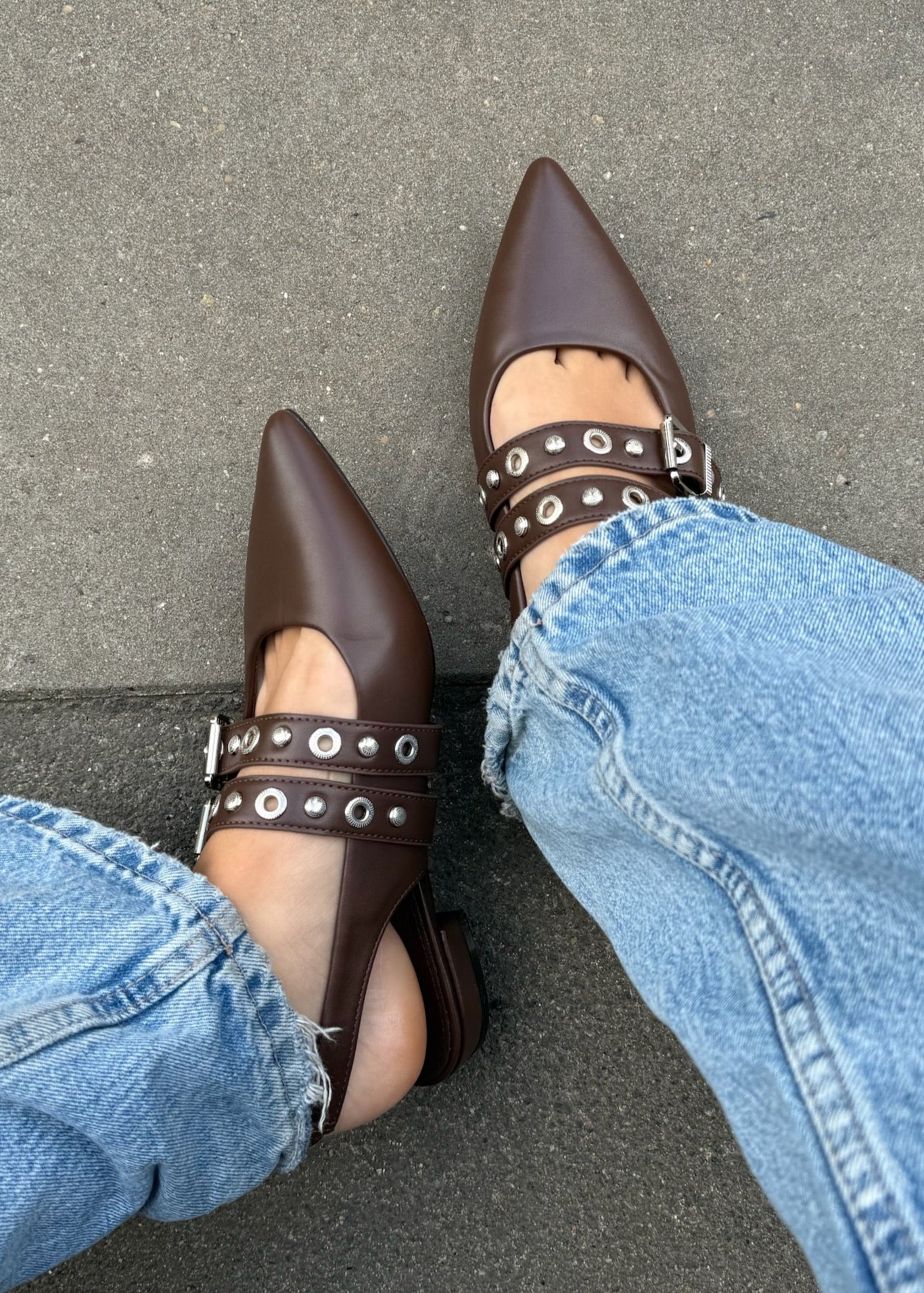 Noelia Slingbacks - Mørkebrun - ByStenholt.dk