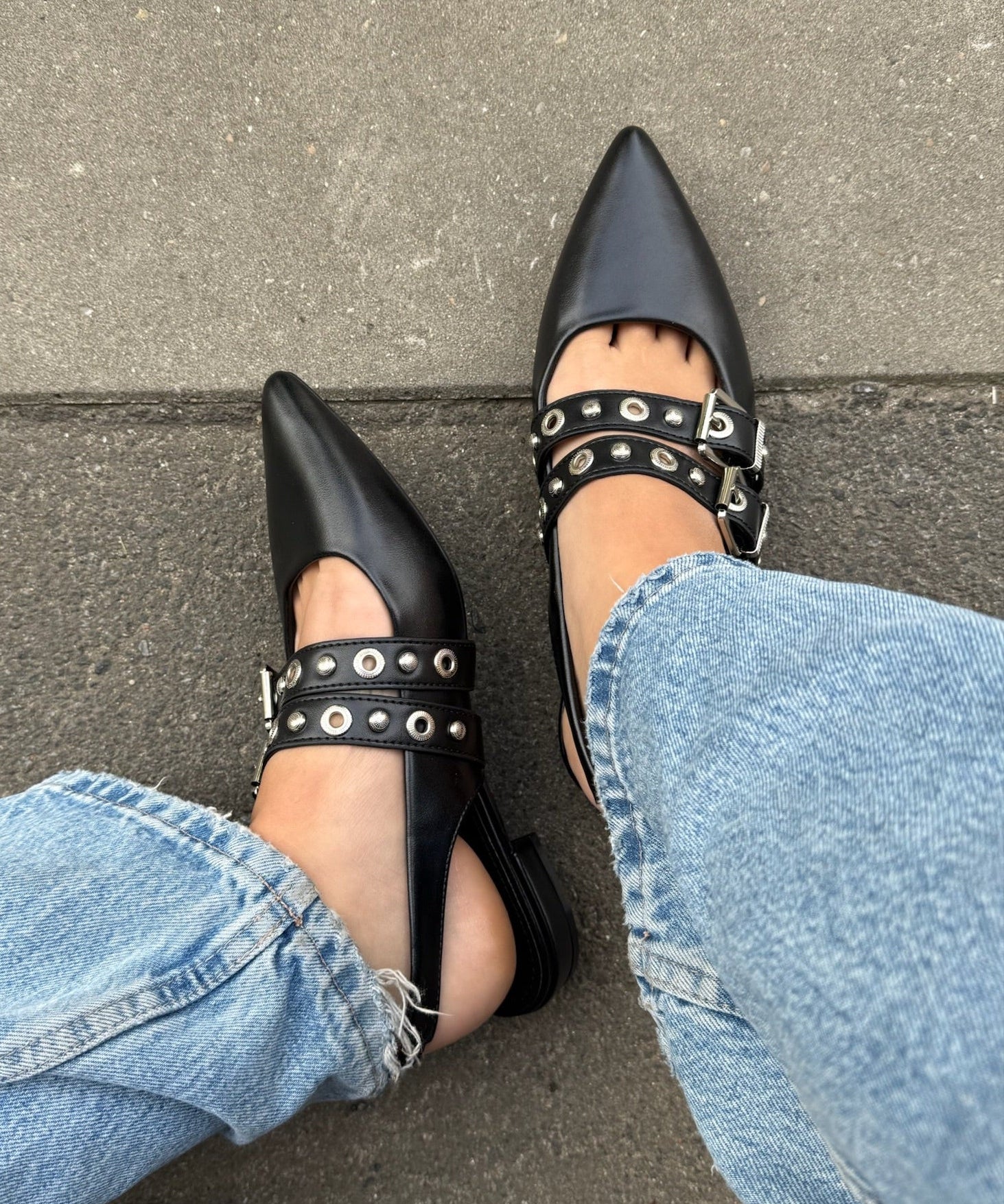 Noelia Slingbacks - Sort - ByStenholt.dk