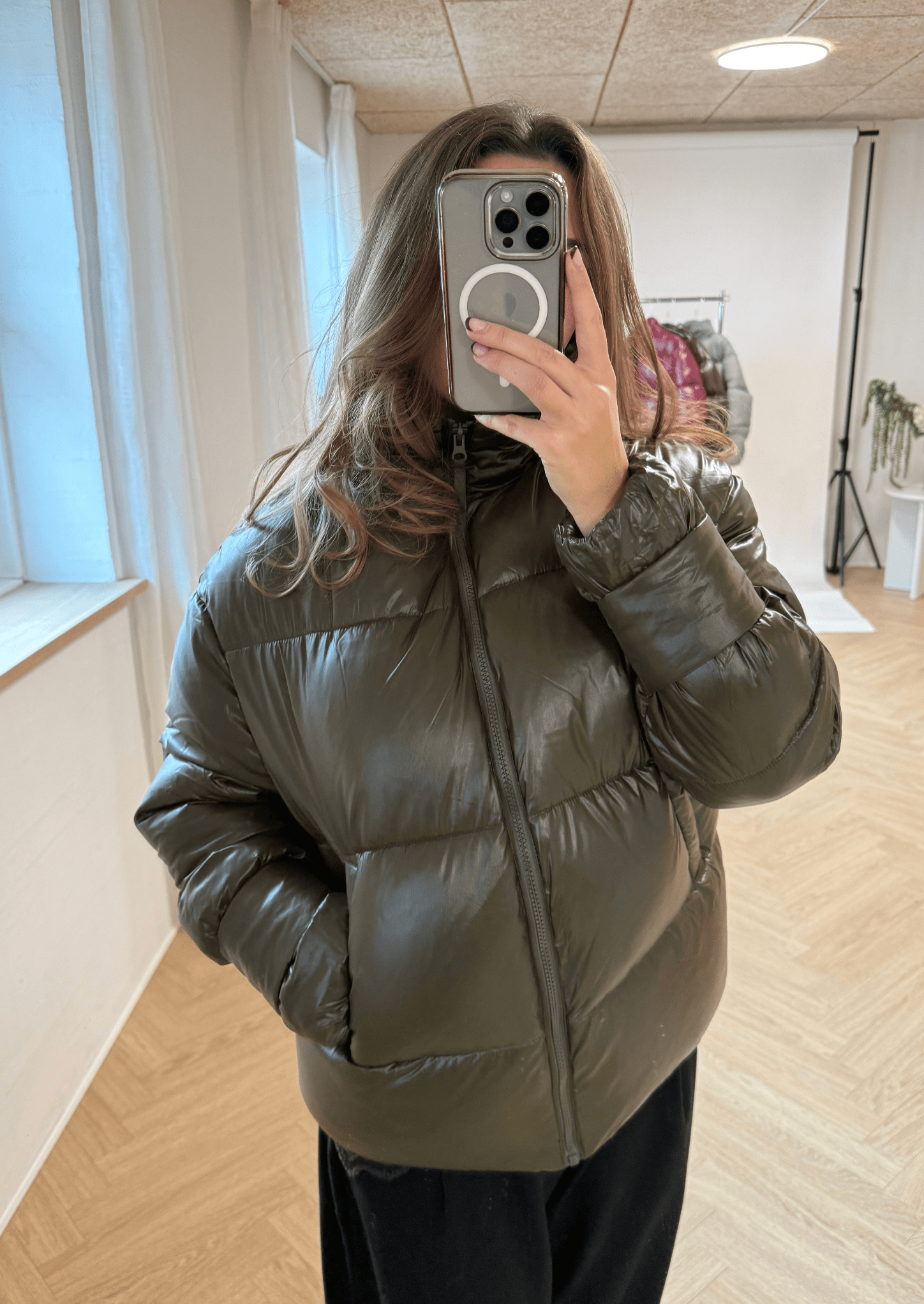 Nola Puffer Jakke - Mørkegrøn - ByStenholt.dk