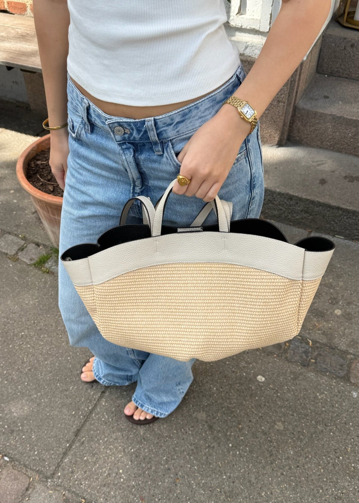 Nora Flettet Taske - Beige - ByStenholt.dk