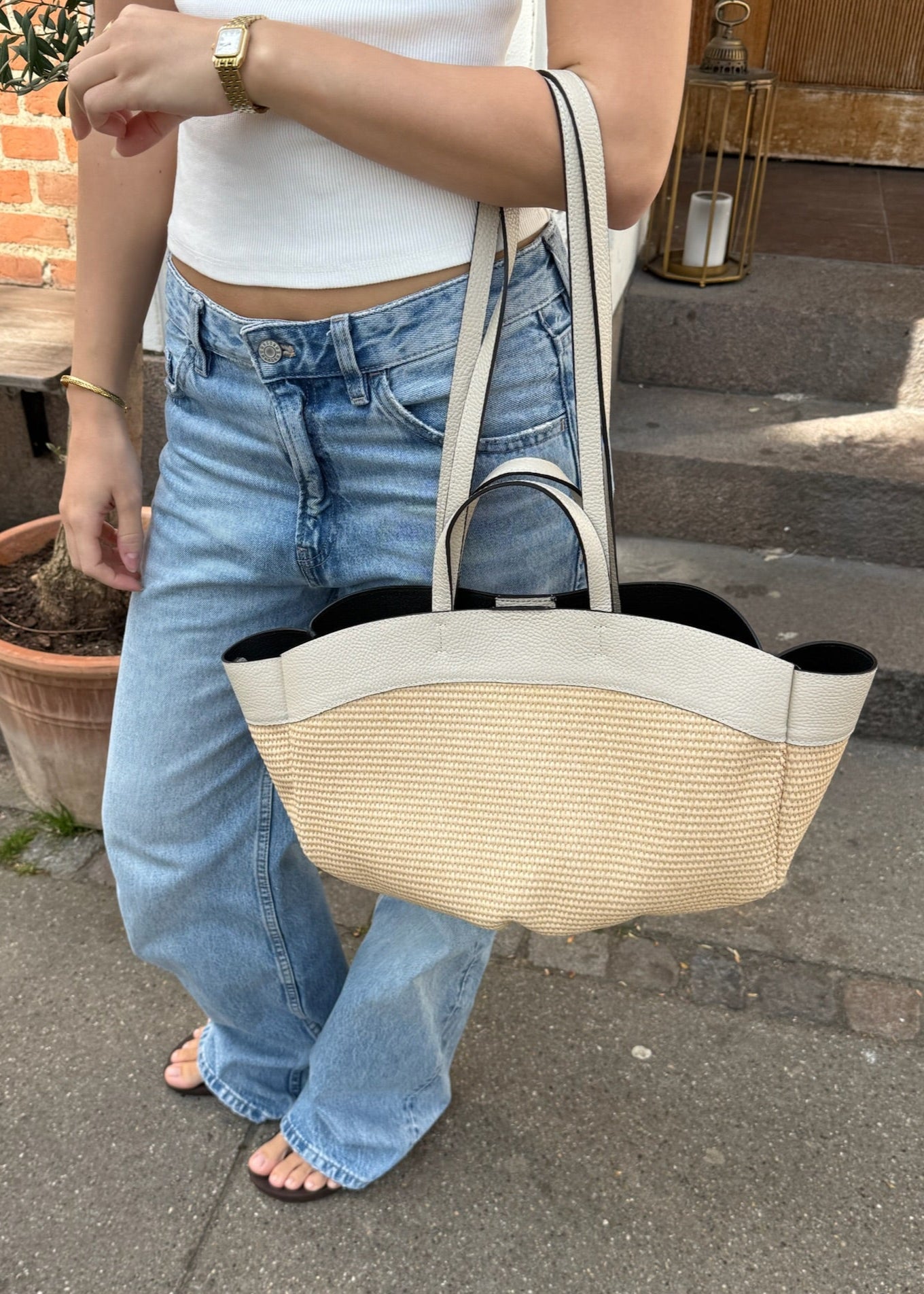 Nora Flettet Taske - Beige - ByStenholt.dk