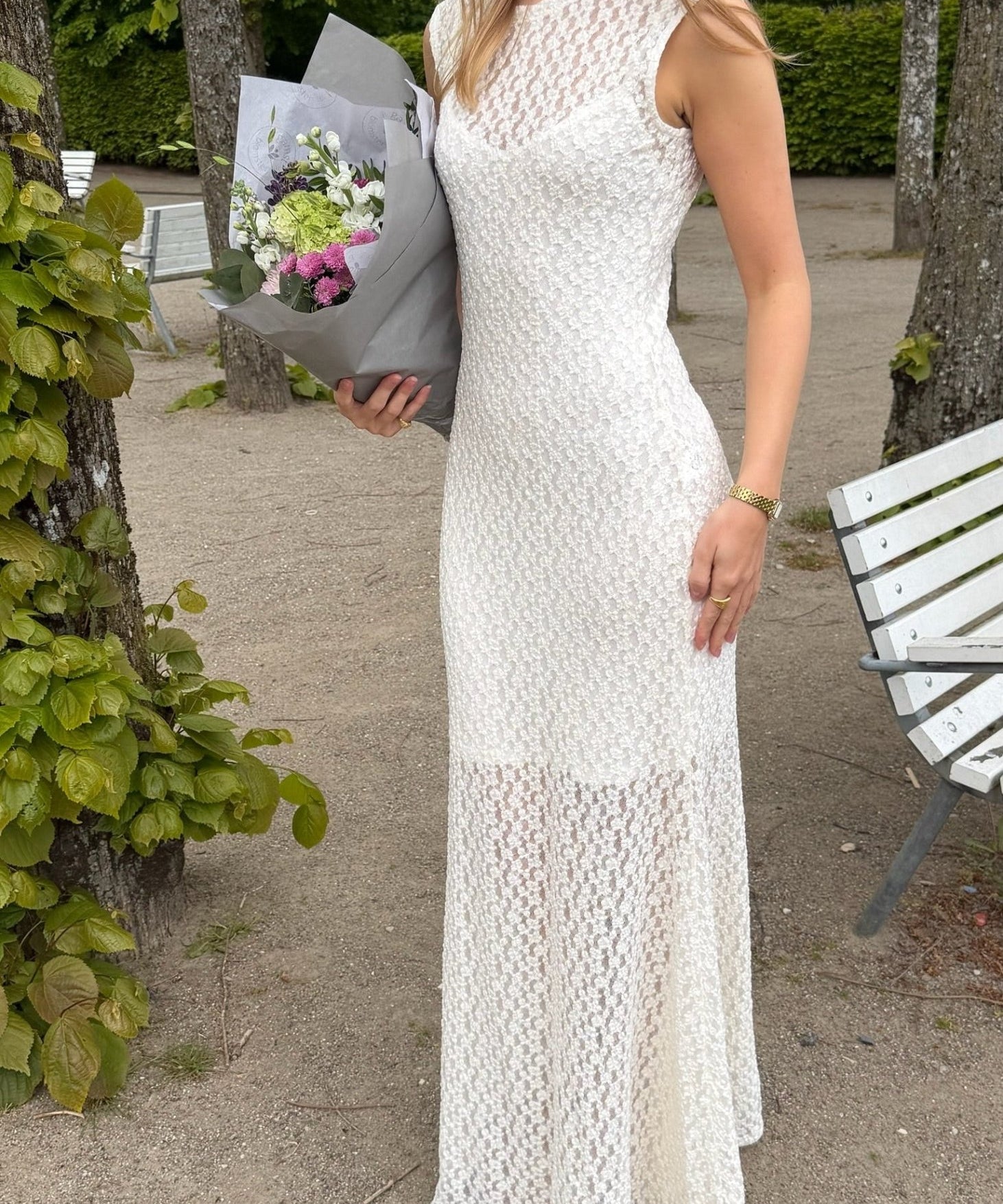 Norma Blonde Maxi Kjole - Hvid - ByStenholt.dk
