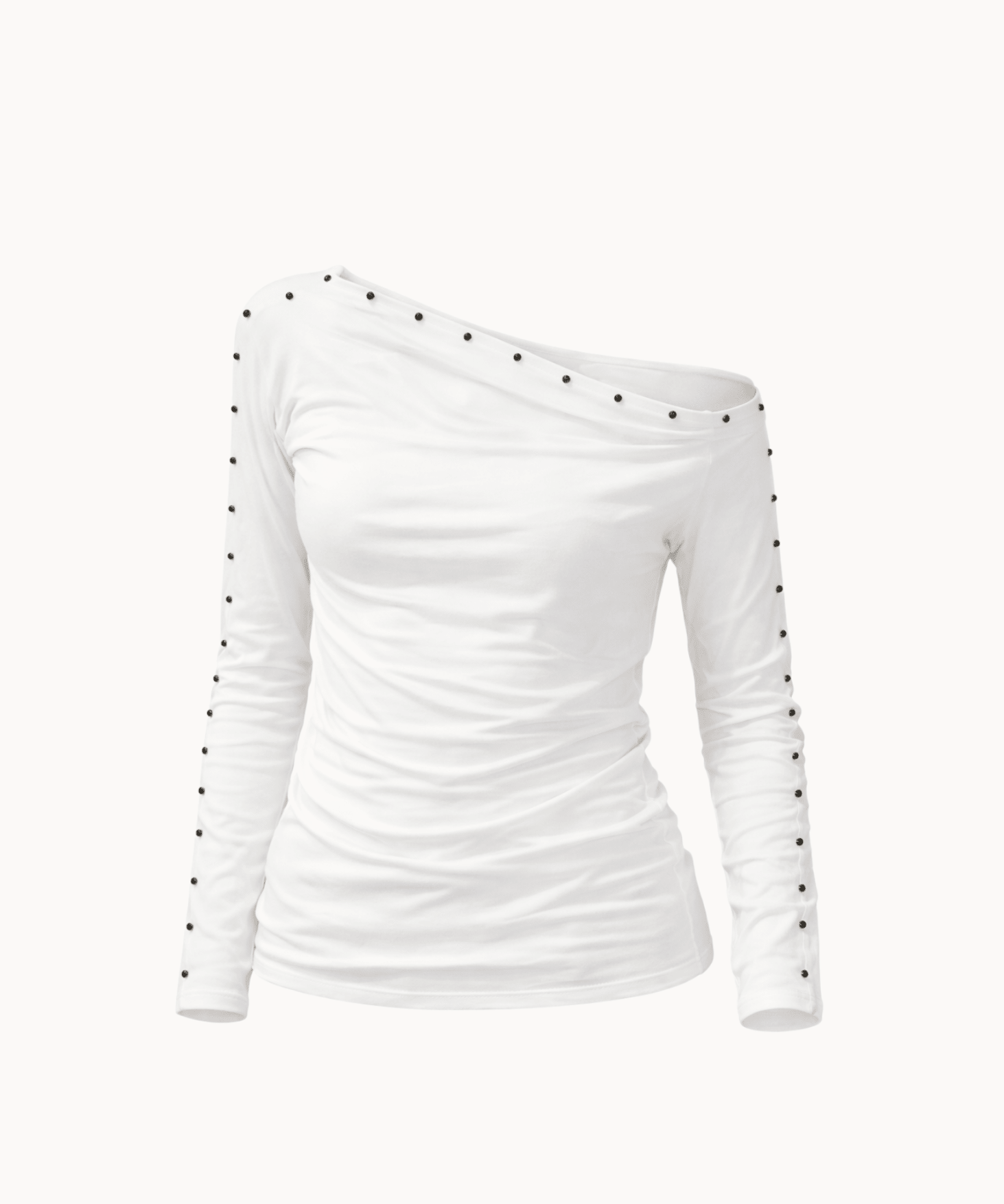 Nova Bluse med Nitter - Hvid - ByStenholt.dk