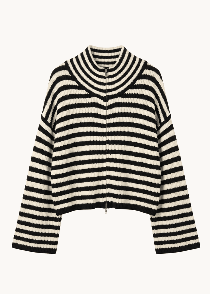 Odette Zip Cardigan - Mørkebrun - ByStenholt.dk