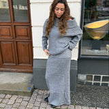 Off Shoulder Strik Sæt - Grå - ByStenholt.dk