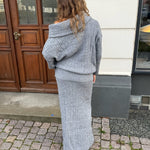 Off Shoulder Strik Sæt - Grå - ByStenholt.dk