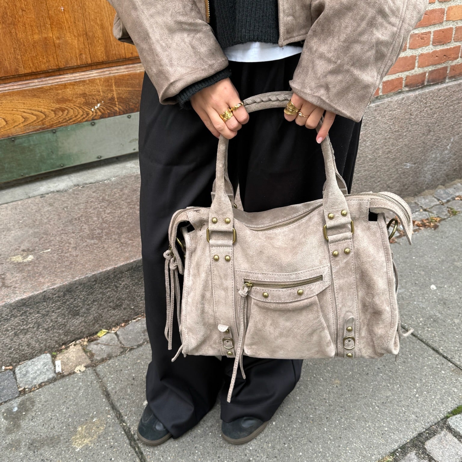 Paris Ruskind Taske - Taupe - ByStenholt.dk