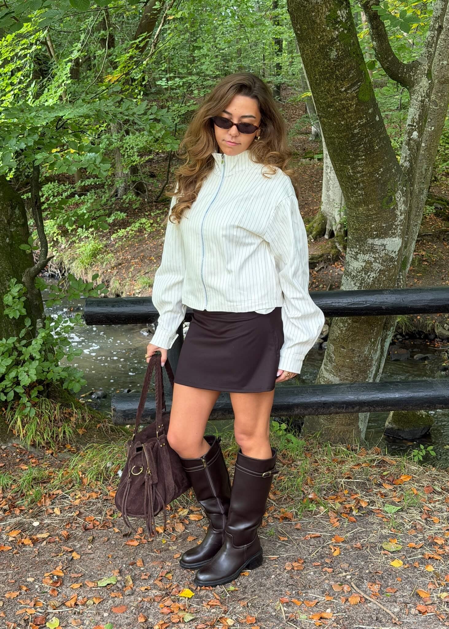 Paula Jakke - Stribet Beige - ByStenholt.dk