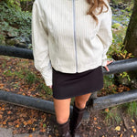 Paula Jakke - Stribet Beige - ByStenholt.dk