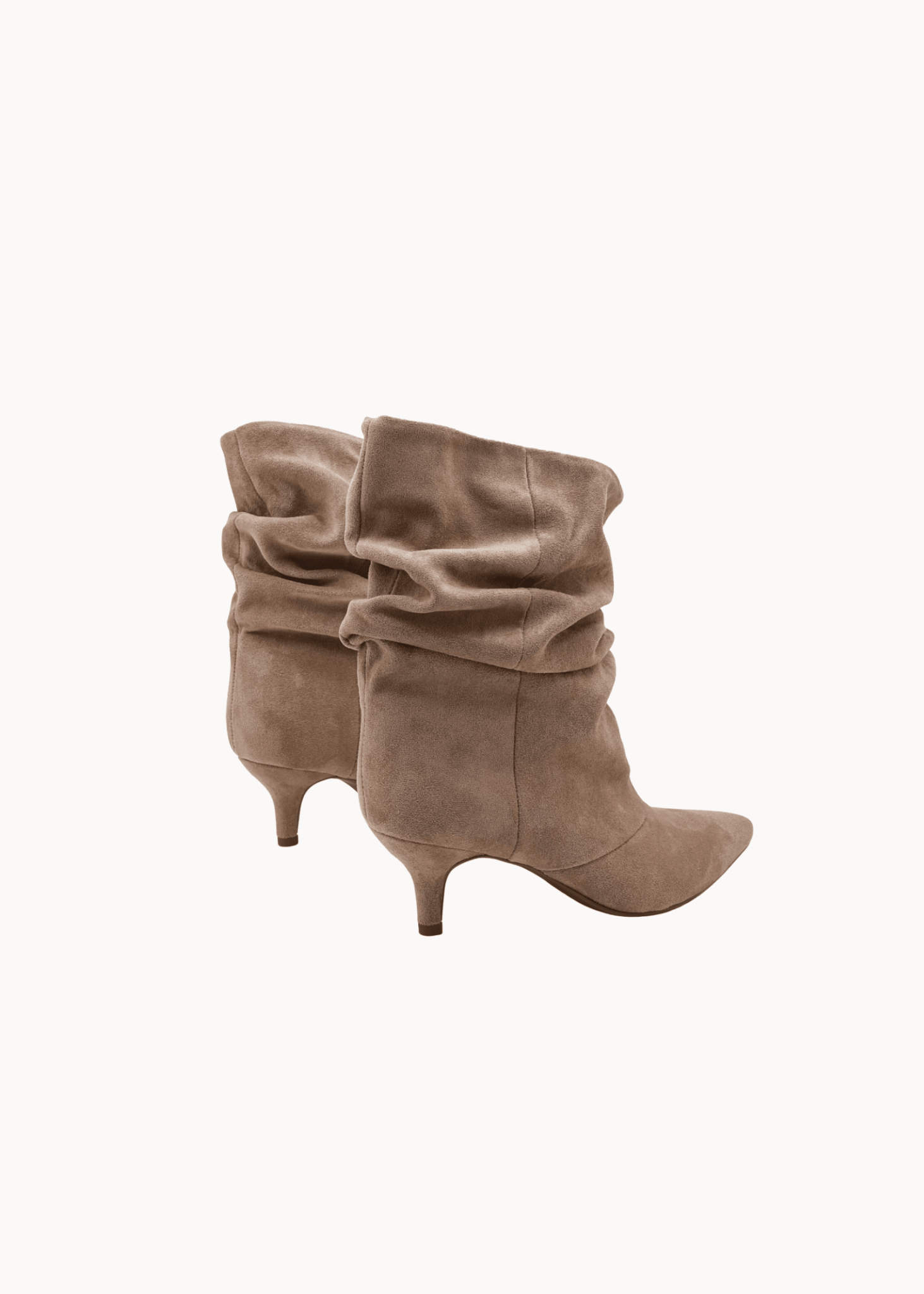 Pleated Ruskind Ankelstøvler - Beige - ByStenholt.dk