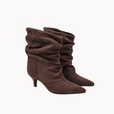 Pleated Ruskind Ankelstøvler - Brun - ByStenholt.dk