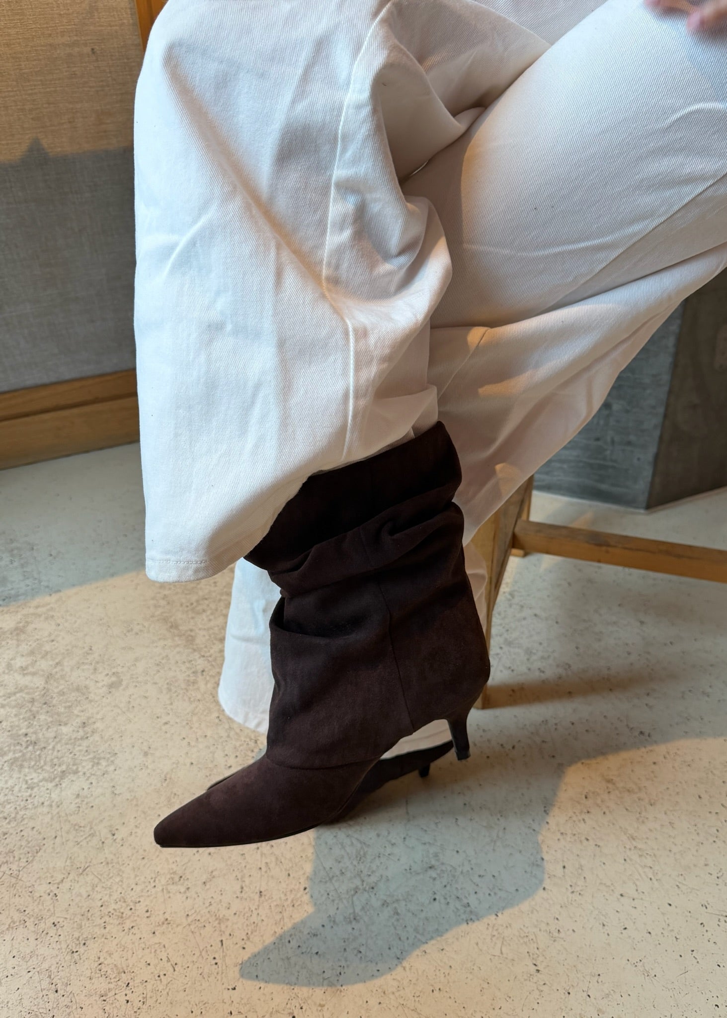 Pleated Ruskind Ankelstøvler - Brun - ByStenholt.dk