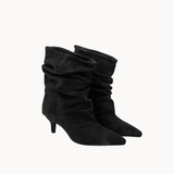 Pleated Ruskind Ankelstøvler - Sort - ByStenholt.dk