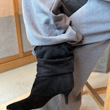 Pleated Ruskind Ankelstøvler - Sort - ByStenholt.dk