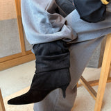 Pleated Ruskind Ankelstøvler - Sort - ByStenholt.dk