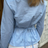 Poppy Fitted Skjorte - Stribet Blå - ByStenholt.dk