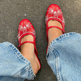 Rhinsten Sandaler - Rød - ByStenholt.dk