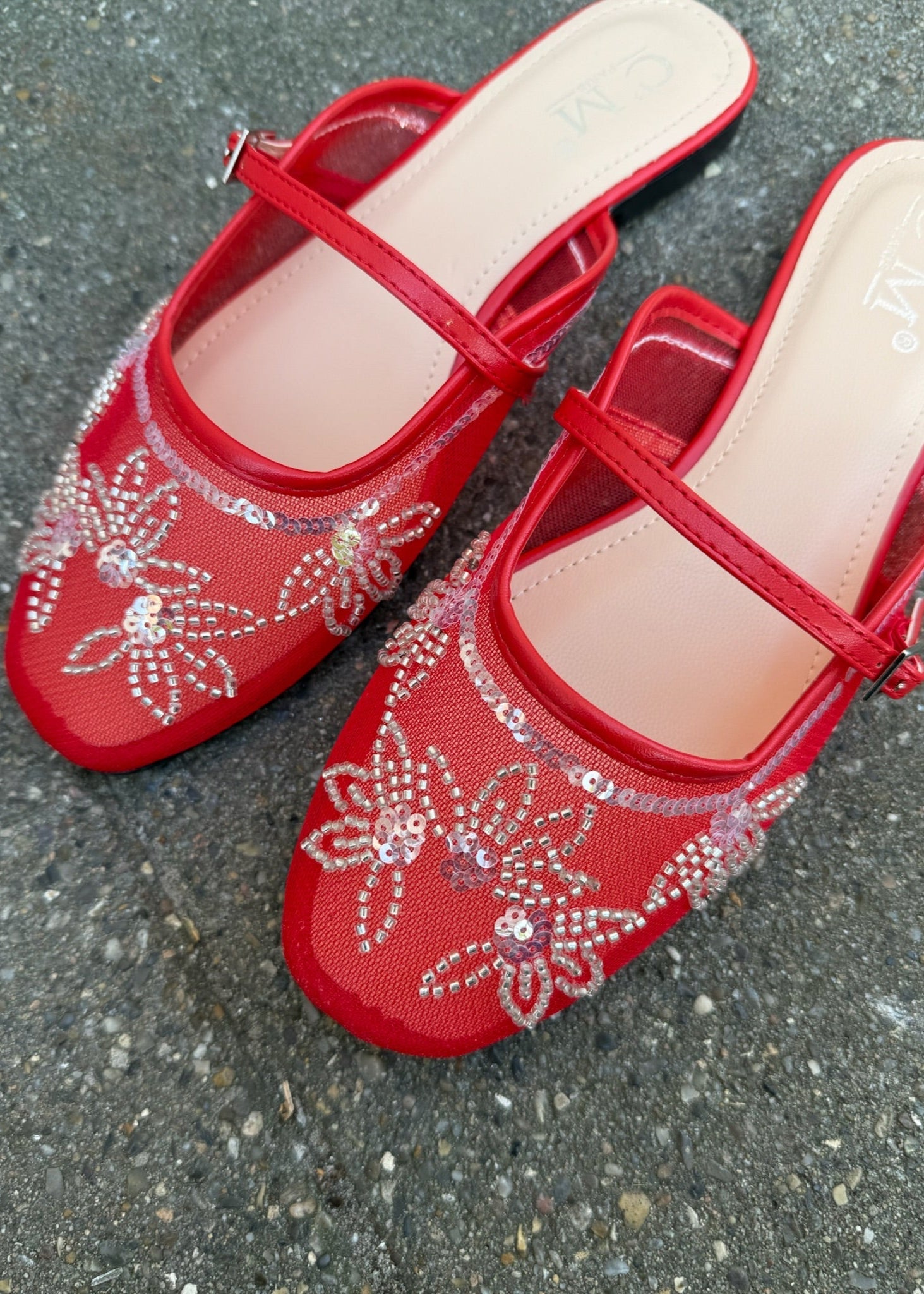 Rhinsten Sandaler - Rød - ByStenholt.dk