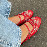 Rhinsten Sandaler - Rød - ByStenholt.dk