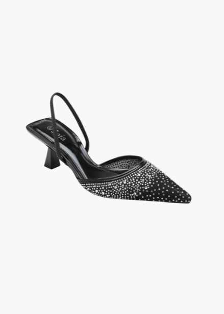 Rhinsten Slingback Pumps - Sort - ByStenholt.dk