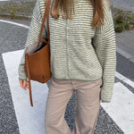 Ronja Zip Cardigan - Khaki - ByStenholt.dk